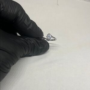 Brilliant White Solitaire Moissanite Ring in Silver Finish